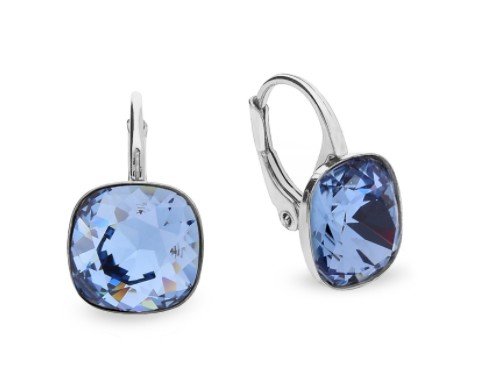 ankabizuteria.pl Kolczyki srebrne Barete Swarovski w kolorze Denim B