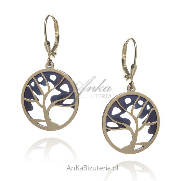 ankabizuteria.pl Kolczyki srebrne pozłacane z tytanem.