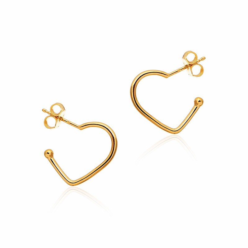 ankabizuteria.pl Kolczyki srebrne pozłacane SERDUSZKA na sztyfcie