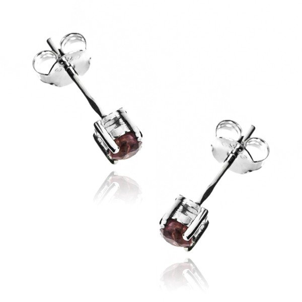 ankabizuteria.pl Kolczyki srebrne z rubinem sztyfty