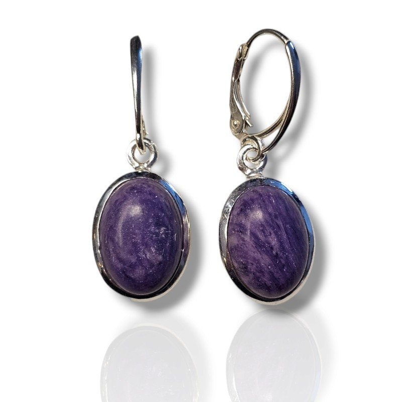 ankabizuteria.pl Kolczyki srebrne z naturalnym czaroitem