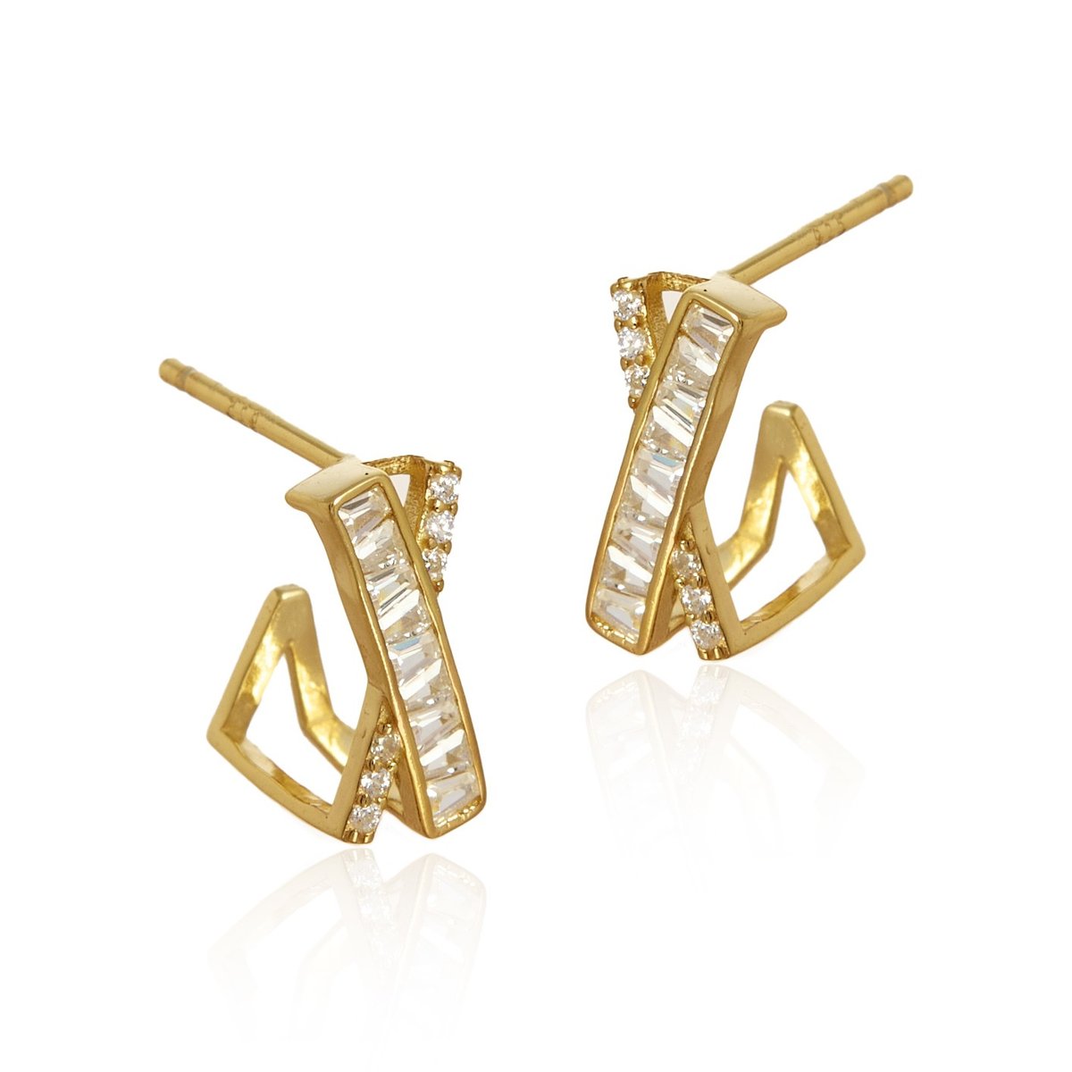 ankabizuteria.pl Srebrne kolczyki pozłacane z mikrocyrkoniamii PIĘKNE