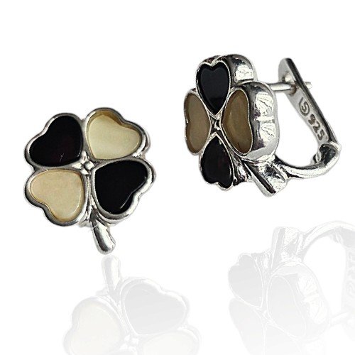 ankabizuteria.pl Kolczyki srebrne KWIATKI z żółto - wiśniowym burszty