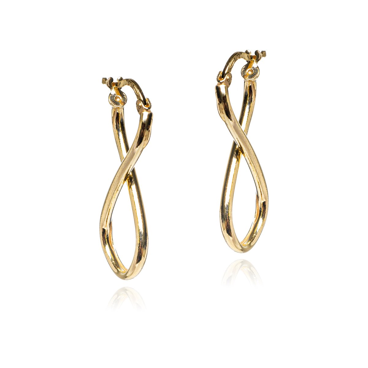 ankabizuteria.pl Kolczyki srebrne pozłacane nieskończoności