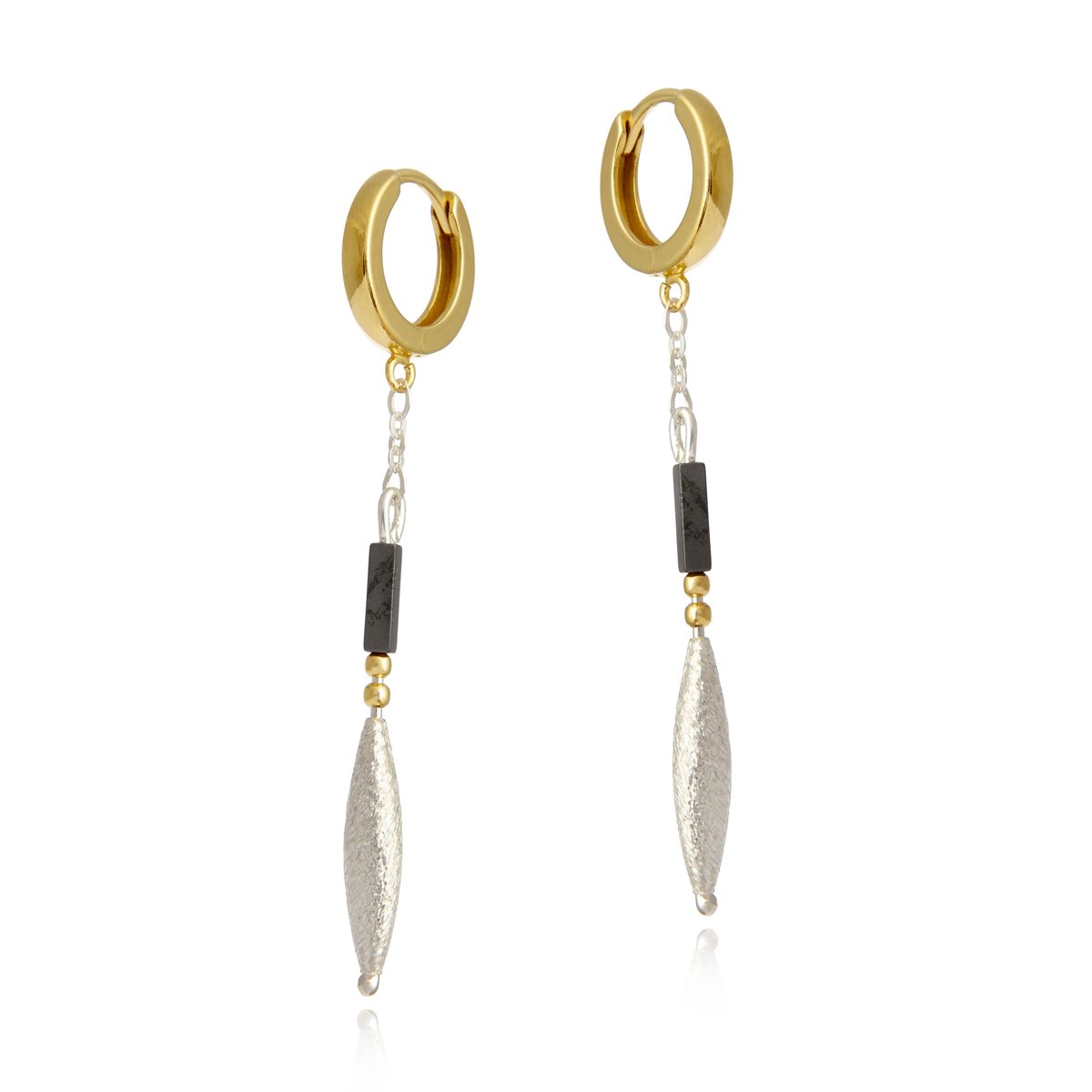 ankabizuteria.pl Piękne kolczyki srebrne pozłacane i satynowane z h