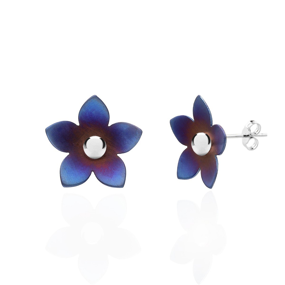 ankabizuteria.pl Biżuteria damska Kolczyki srebrne z tytanem KWIATKI