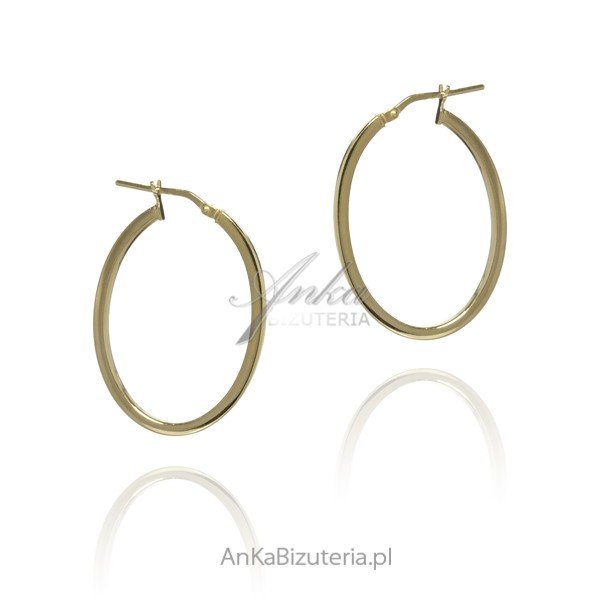 ankabizuteria.pl Kolczyki srebrne pozłacane KOŁA owalne