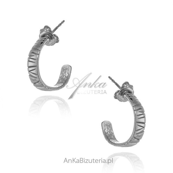 ankabizuteria.pl Kolczyki srebrne grawerowane kółka