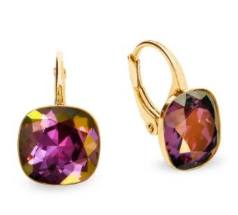 ankabizuteria.pl Kolczyki Barete Gold crystals w kolorze Lilac Shado