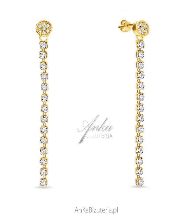 ankabizuteria.pl Kolczyki Brillante srebro pozłacane z kryształami Sw