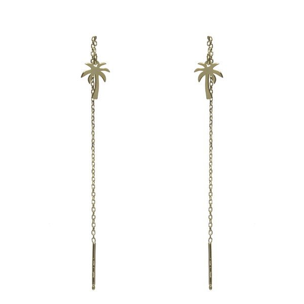 ankabizuteria.pl Kolczyki srebrne pozłacane przeciągane PALMY