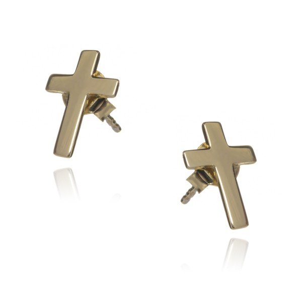 ankabizuteria.pl Kolczyki krzyżyki srebrne pozłacane