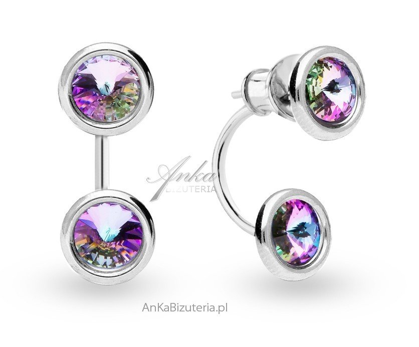 ankabizuteria.pl Kolczyki srebrne Swarovski GAVIA podusznice w kolorz