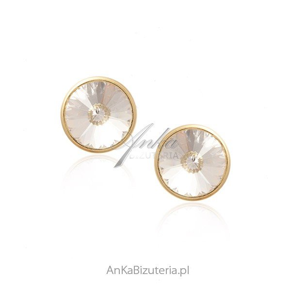 ankabizuteria.pl Kolczyki srebrne pozłacane z kryształem Swarovski CR