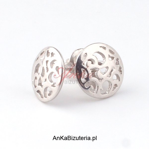 ankabizuteria.pl Kolczyki srebrne ażurowe kółeczka do celebrytek