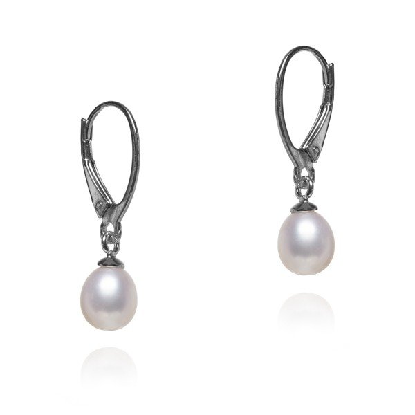 ankabizuteria.pl Srebrne kolczyki z białą perłą