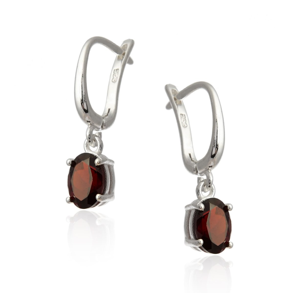 ankabizuteria.pl Kolczyki srebrne z naturalnymi granatami