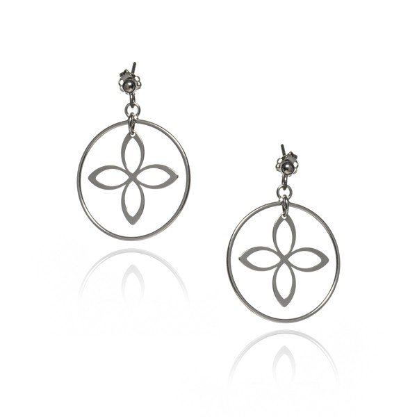 ankabizuteria.pl Kolczyki srebrne KWIATKI w kółku