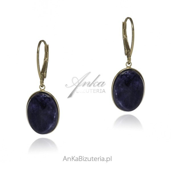 ankabizuteria.pl Kolczyki srebrne pozłacane z lapis lazuli