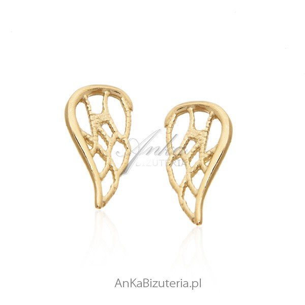 ankabizuteria.pl Kolczyki srebrne pozłacane SKRZYDEŁKA