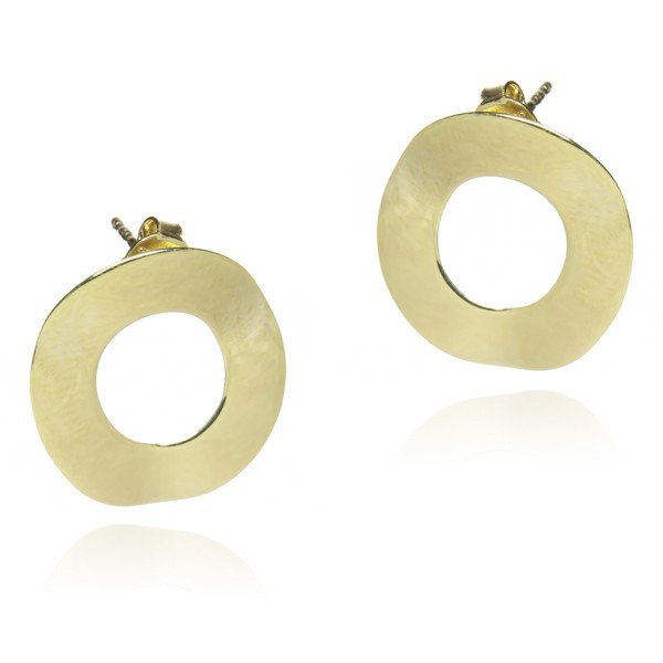 ankabizuteria.pl Kolczyki srebrne pozłacane KOŁA FALOWANE