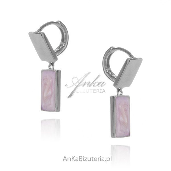 ankabizuteria.pl Kolczyki srebrne z pudrową masą perłową