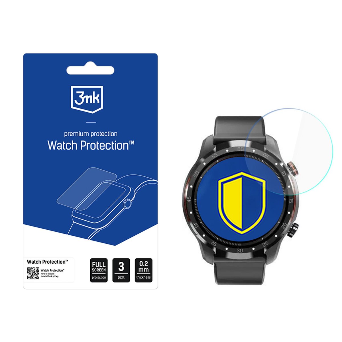 Szkło hybrydowe na ekran smartwatcha do Maxcom FW01 Uran 3mk Watch Protect