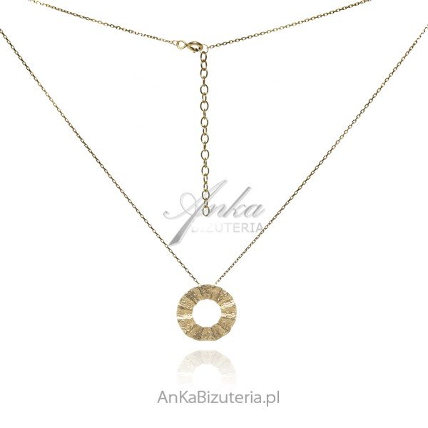 ankabizuteria.pl Naszyjnik srebrny pozłacany teksturowane kółko
