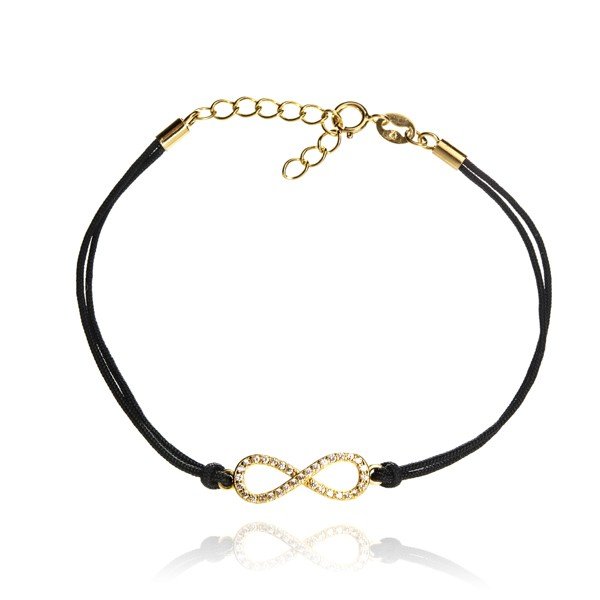 ankabizuteria.pl Bransoletka srebrna pozłacana nieskończoność z cyrko