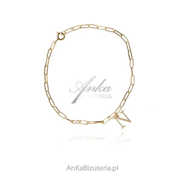 ankabizuteria.pl Bransoletka srebrna pozłacana na łańcuszku UNIONS -