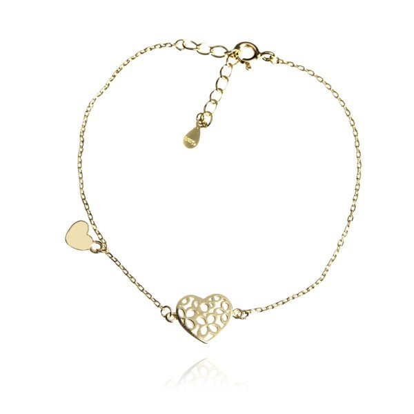 ankabizuteria.pl Bransoletka srebrna pozłacana SERDUSZKA