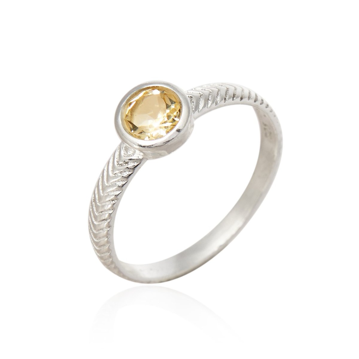 ankabizuteria.pl Pierścionek srebrny z naturalnym cytrynem z fasetowa