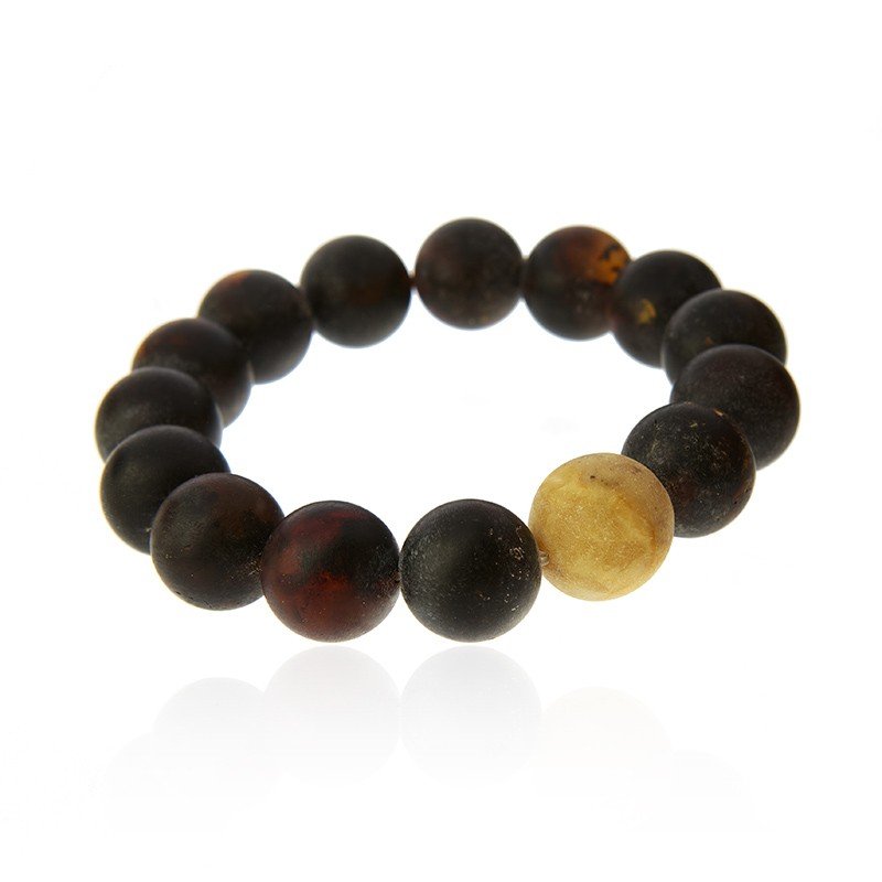 ankabizuteria.pl Bransoletka BURSZTYNY matowe kule 1,5 cm