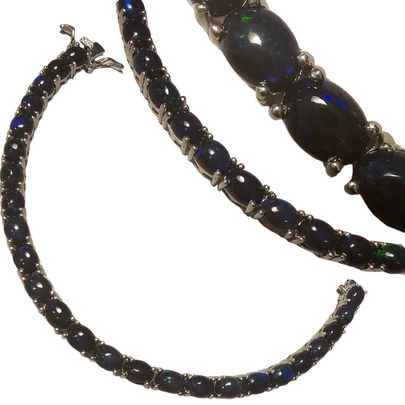 ankabizuteria.pl Wyjątkowa bransoletka srebrna z naturnym CZARNYM OP