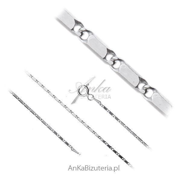 ankabizuteria.pl Łańcuszek srebrny rodowany 45 cm 50 cm 55 cm 60 cm