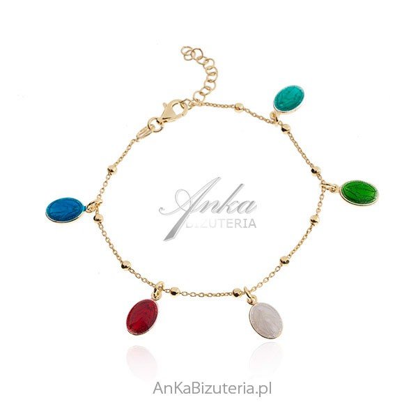 ankabizuteria.pl Bransoletka srebrna pozłacana Matka Boska Cudowna i