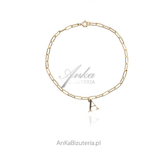 ankabizuteria.pl Bransoletka srebrna pozłacana na łańcuszku UNIONS -