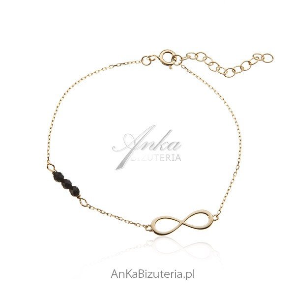 ankabizuteria.pl Bransoletka srebrna pozłacana z nieskończonością i c