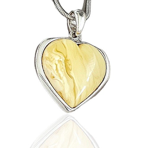 ankabizuteria.pl Zawieszka srebrna SERCE z żółtym bursztynem
