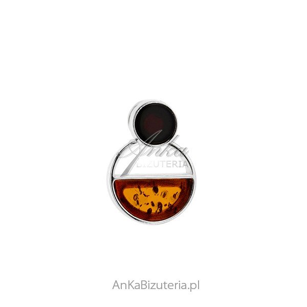 ankabizuteria.pl Zawieszka srebrna z koniakowo - wiśniowym bursztynem