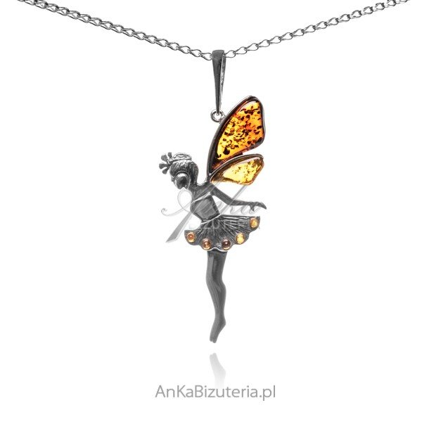 ankabizuteria.pl Zawieszka srebrna z bursztynem ELF