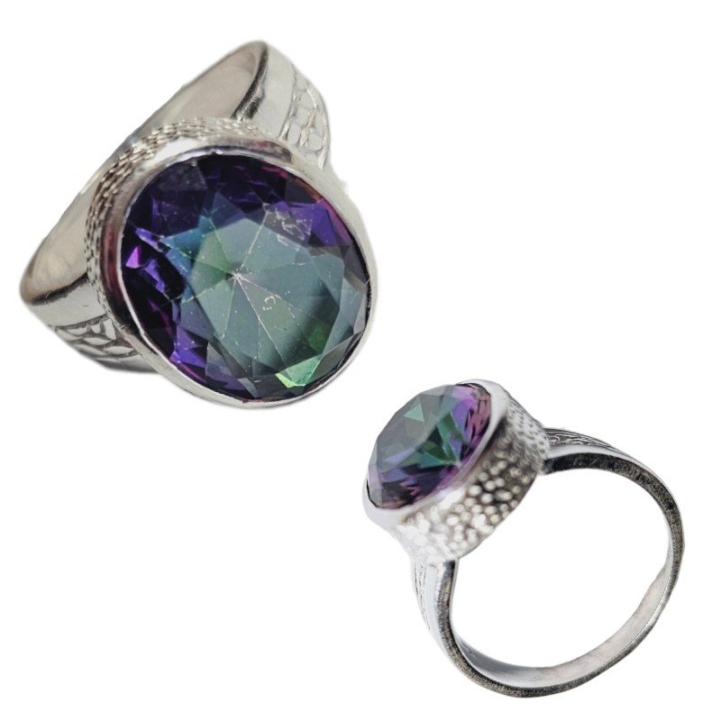 ankabizuteria.pl Pierścionek srebrny z kamieniem mystic topaz fasetow