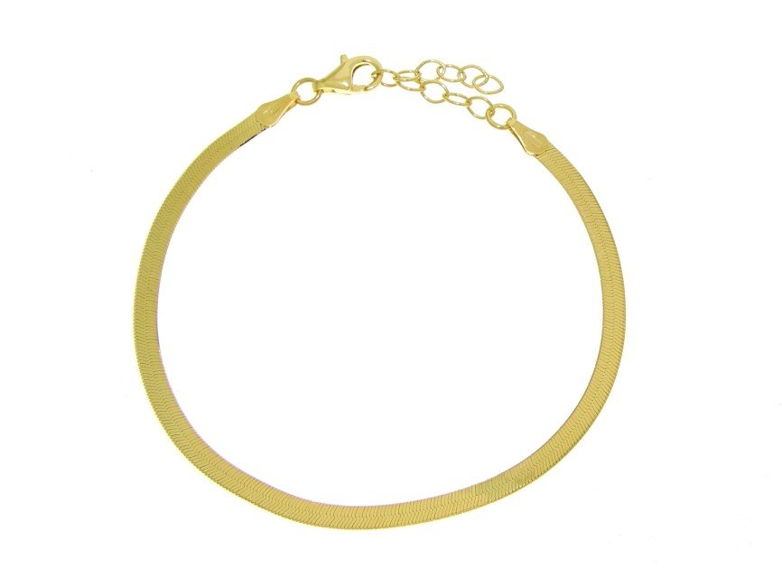 ankabizuteria.pl Bransoletka srebrna pozłacana ŻMIJKA 3 mm