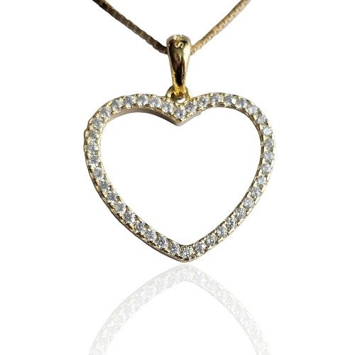 ankabizuteria.pl Zawieszka srebrna pozłacane SERDUSZKO z cyrkoniami