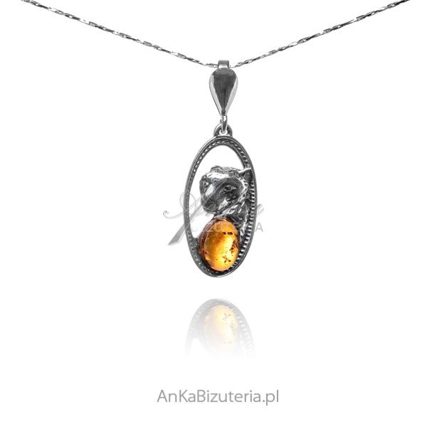ankabizuteria.pl Srebrna zawieszka z bursztynem LAMPART