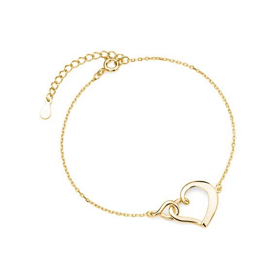 ankabizuteria.pl Bransoletka srebrna pozłacana SERDUSZKO I ZNAK NIESK