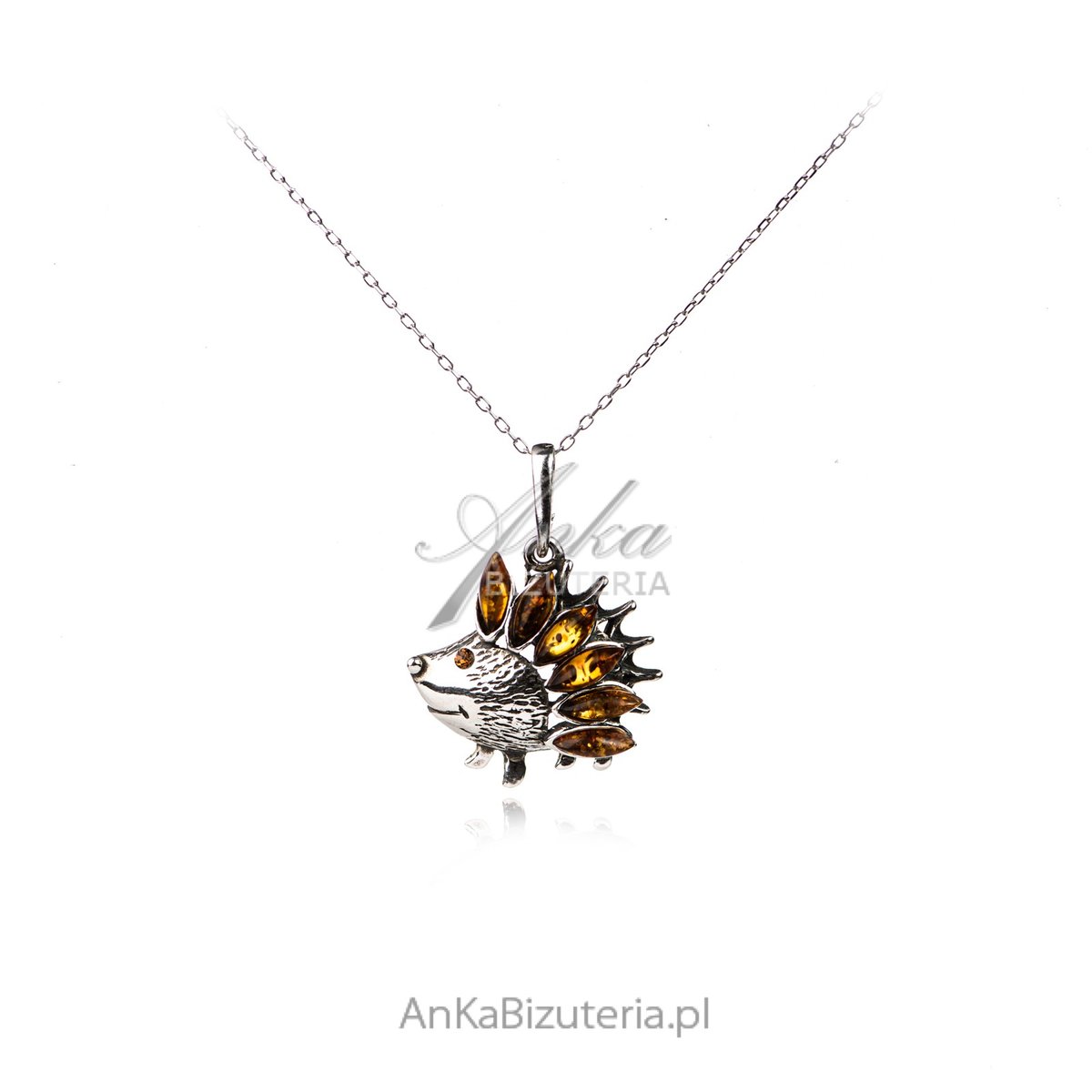 ankabizuteria.pl Zawieszka srebrna z bursztynem JEŻ