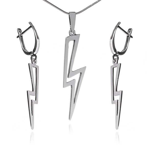 ankabizuteria.pl Komplet biżuteria srebrna BŁYSKAWICA
