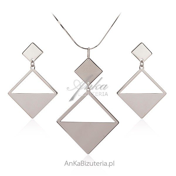 ankabizuteria.pl Elegancki komplet biżuteria srebrna