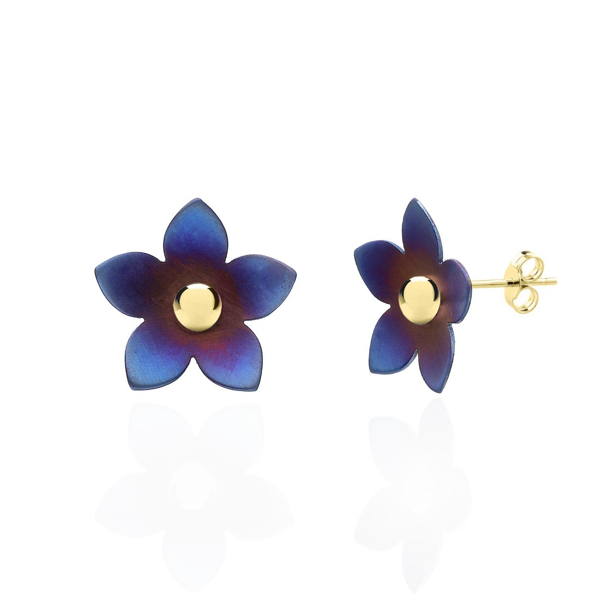 ankabizuteria.pl Kolczyki srebrne pozłacane KWIATKI z tytanem